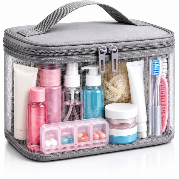 Travel Toiletry Bag for Women & Men, Gray