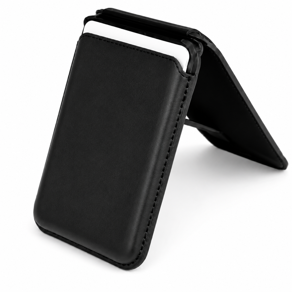 Magnetic Phone Wallet with Kickstand for iPhone – RFID Card Holder
