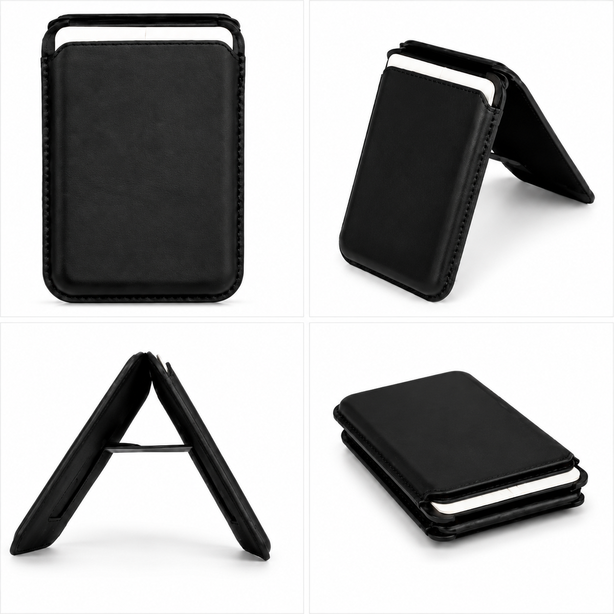 Magnetic Phone Wallet with Kickstand for iPhone – RFID Card Holder