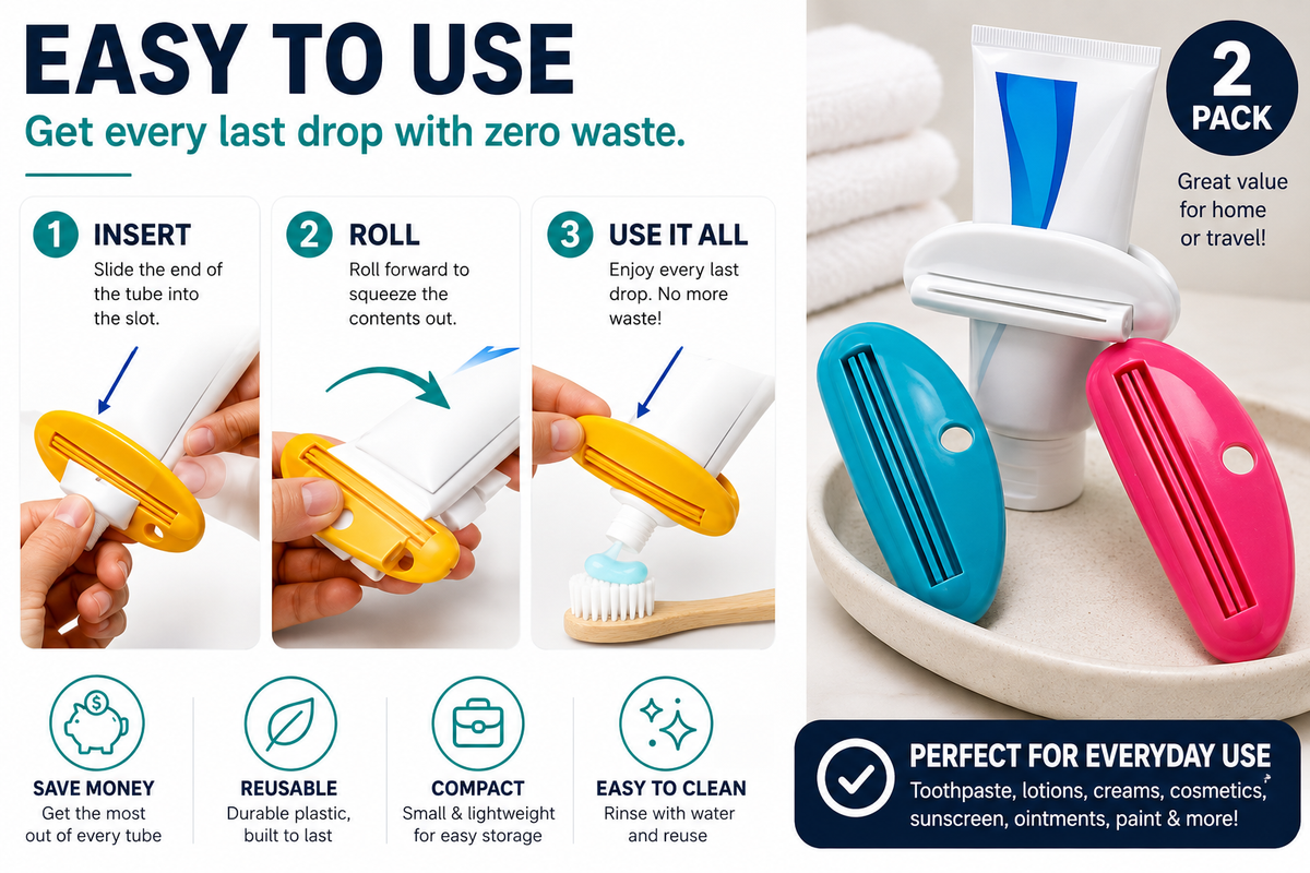 ML Necessities Tube Squeezer 2-Pack for Toothpaste and Lotion