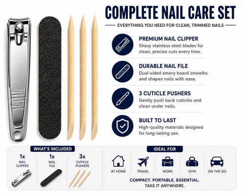 ML Necessities 5-Piece Stainless Steel Nail Care Kit