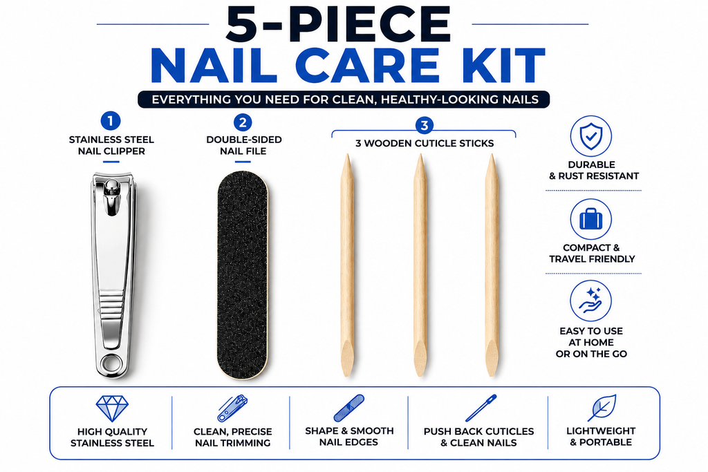 ML Necessities 5-Piece Stainless Steel Nail Care Kit