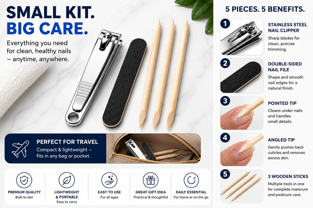 ML Necessities 5-Piece Stainless Steel Nail Care Kit