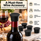 ML Necessities Silicone Wine Bottle Stoppers (6-Pack)