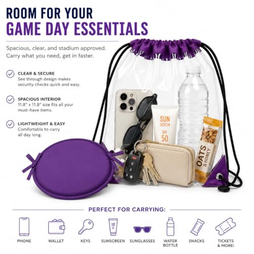 ML Necessities Stadium Comfort Pack Clear Bag, Seat Cushion & Rain Poncho Bundle