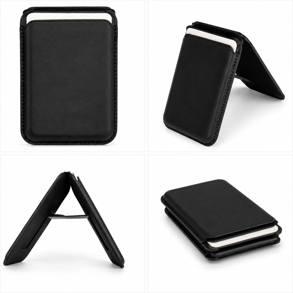 Magnetic Phone Wallet with Kickstand for iPhone – RFID Card Holder