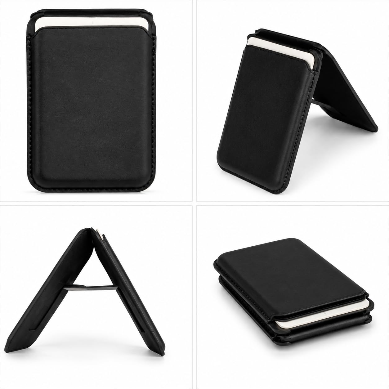 Magnetic Phone Wallet with Kickstand for iPhone – RFID Card Holder